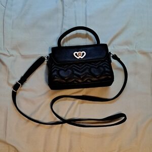 Black Quilted Heart Crossbody or Handbag